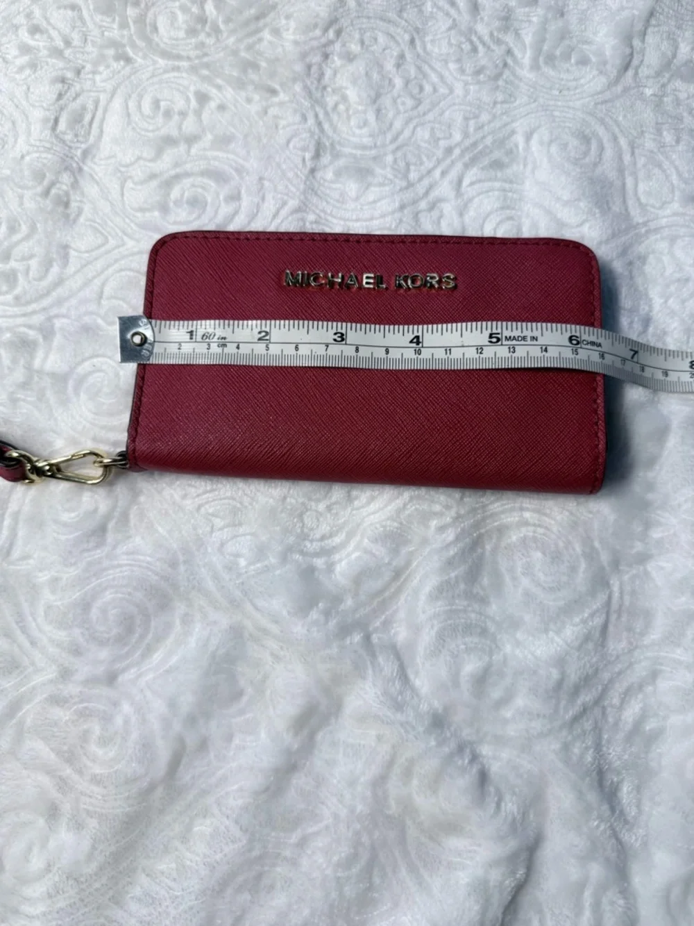 Michael Kors Wallet Bundle Green Zip Around & Red Wristlet Wallet